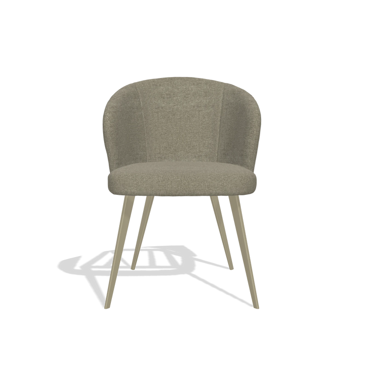 Esszimmerstuhl Lisette 6599 in Stoff Guard 193 (Taupe), Beine in Champagner, Vorderansicht