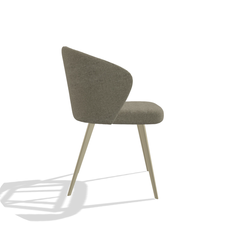 Esszimmerstuhl Lisette 6599 in Stoff Guard 193 (Taupe), Beine in Champagner, Seitenansicht