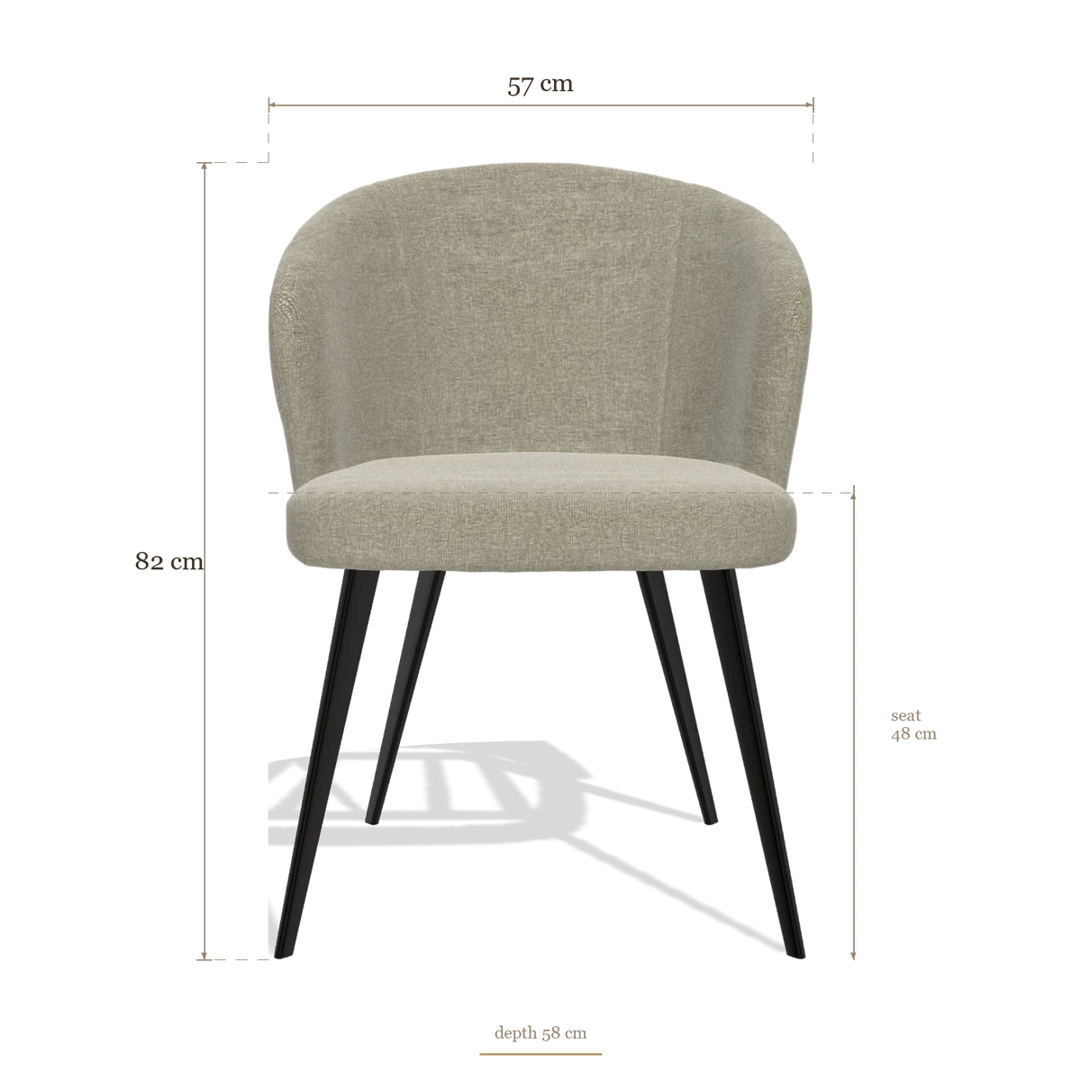 Esszimmerstuhl Lisette 6599, Maße 57 x 58 x 82 cm