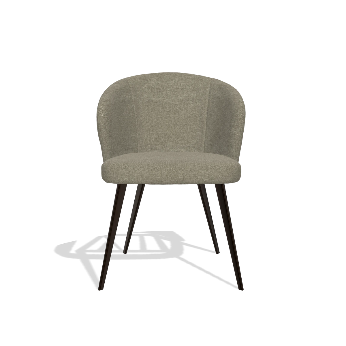 Esszimmerstuhl Lisette 6599 in Stoff Guard 193 (Taupe), Beine in Espresso, Vorderansicht