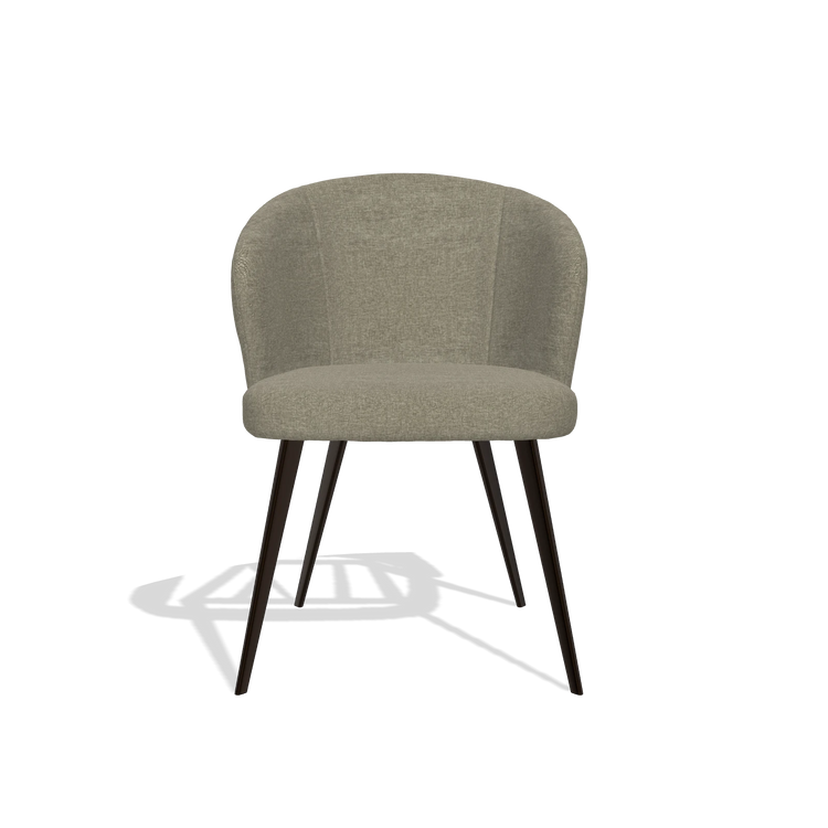 Esszimmerstuhl Lisette 6599 in Stoff Guard 193 (Taupe), Beine in Espresso, Vorderansicht