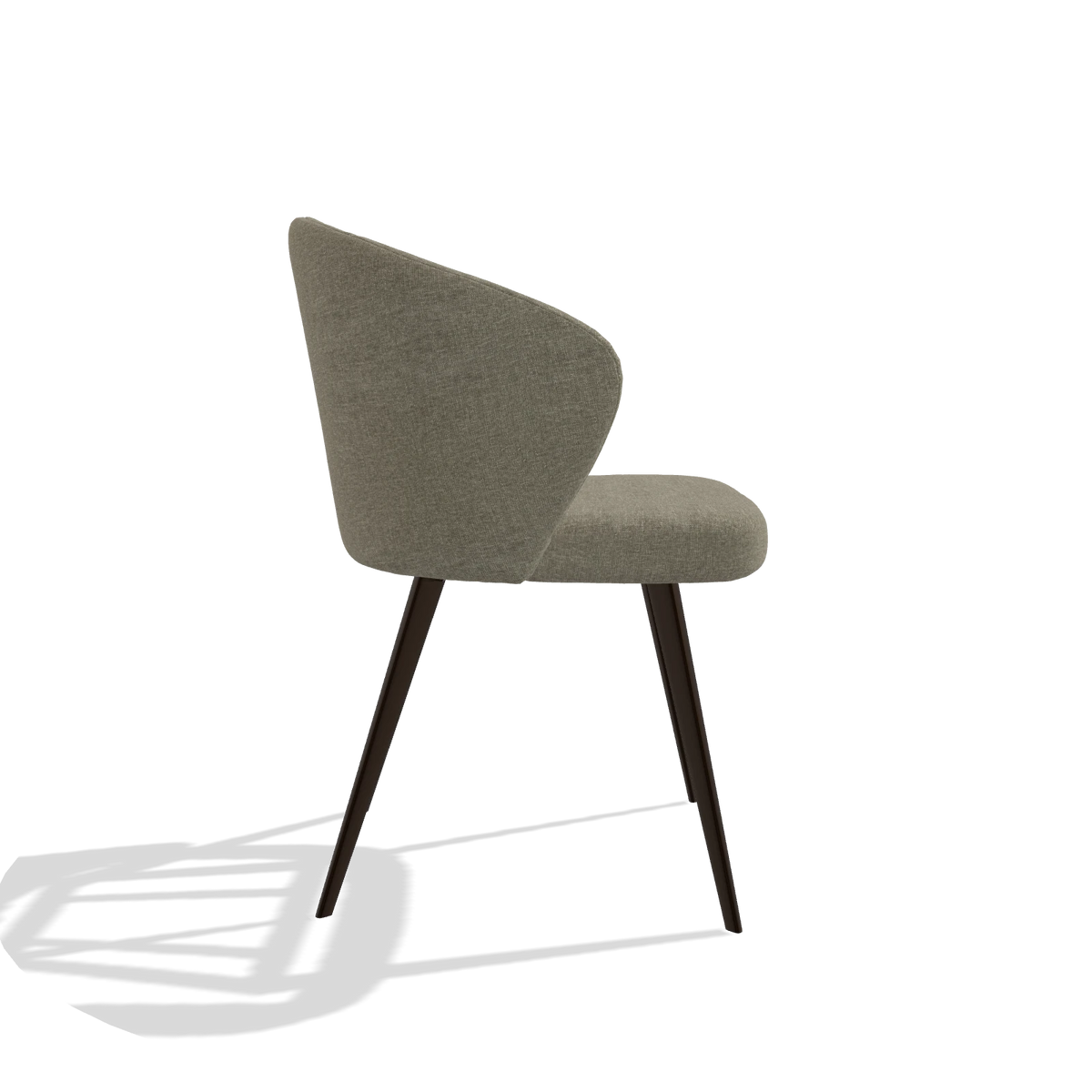 Esszimmerstuhl Lisette 6599 in Stoff Guard 193 (Taupe), Beine in Espresso, Seitenansicht