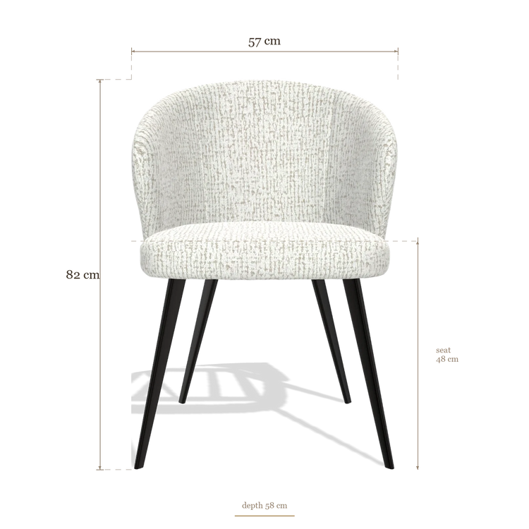 Sedia da pranzo Lisette 6599, dimensioni 57 x 58 x 82 cm