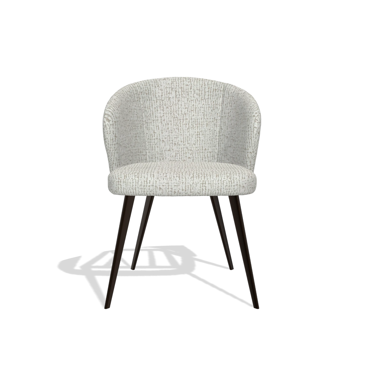 Sedia da pranzo Lisette 6599 in tessuto Horta 186 (grigio chiaro), gambe in espresso, vista frontale