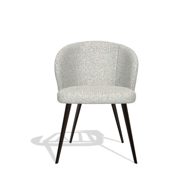 Sedia da pranzo Lisette 6599 in tessuto Horta 186 (grigio chiaro), gambe in espresso, vista frontale