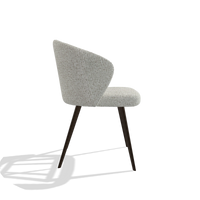Sedia da pranzo Lisette 6599 in tessuto Horta 186 (grigio chiaro), gambe in espresso, vista laterale