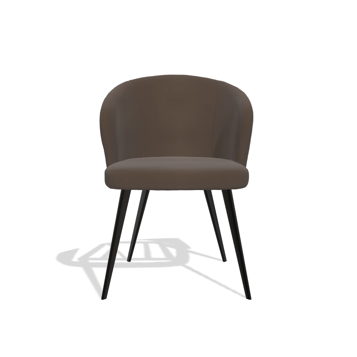 Esszimmerstuhl Lisette 6599 in Leder A825 (Braun), Beine in Schwarz, Vorderansicht