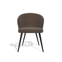 Esszimmerstuhl Lisette 6599 in Leder A825 (Braun), Beine in Schwarz, Vorderansicht
