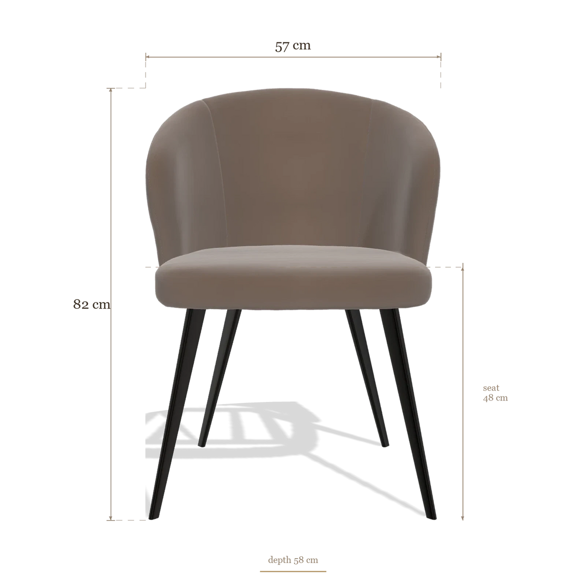 Esszimmerstuhl Lisette 6599, Maße 57 x 58 x 82 cm