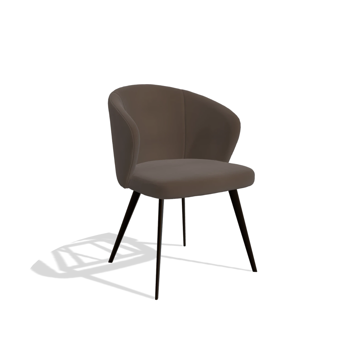 Esszimmerstuhl Lisette 6599 in Leder A825 (Braun), Beine in Espresso, Schrägansicht