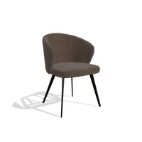 Esszimmerstuhl Lisette 6599 in Leder A825 (Braun), Beine in Espresso, Schrägansicht