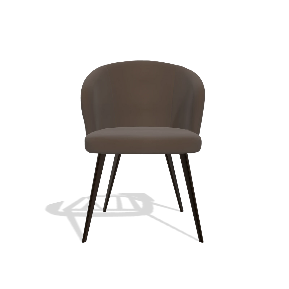 Esszimmerstuhl Lisette 6599 in Leder A825 (Braun), Beine in Espresso, Vorderansicht