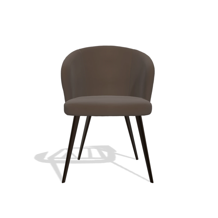 Esszimmerstuhl Lisette 6599 in Leder A825 (Braun), Beine in Espresso, Vorderansicht