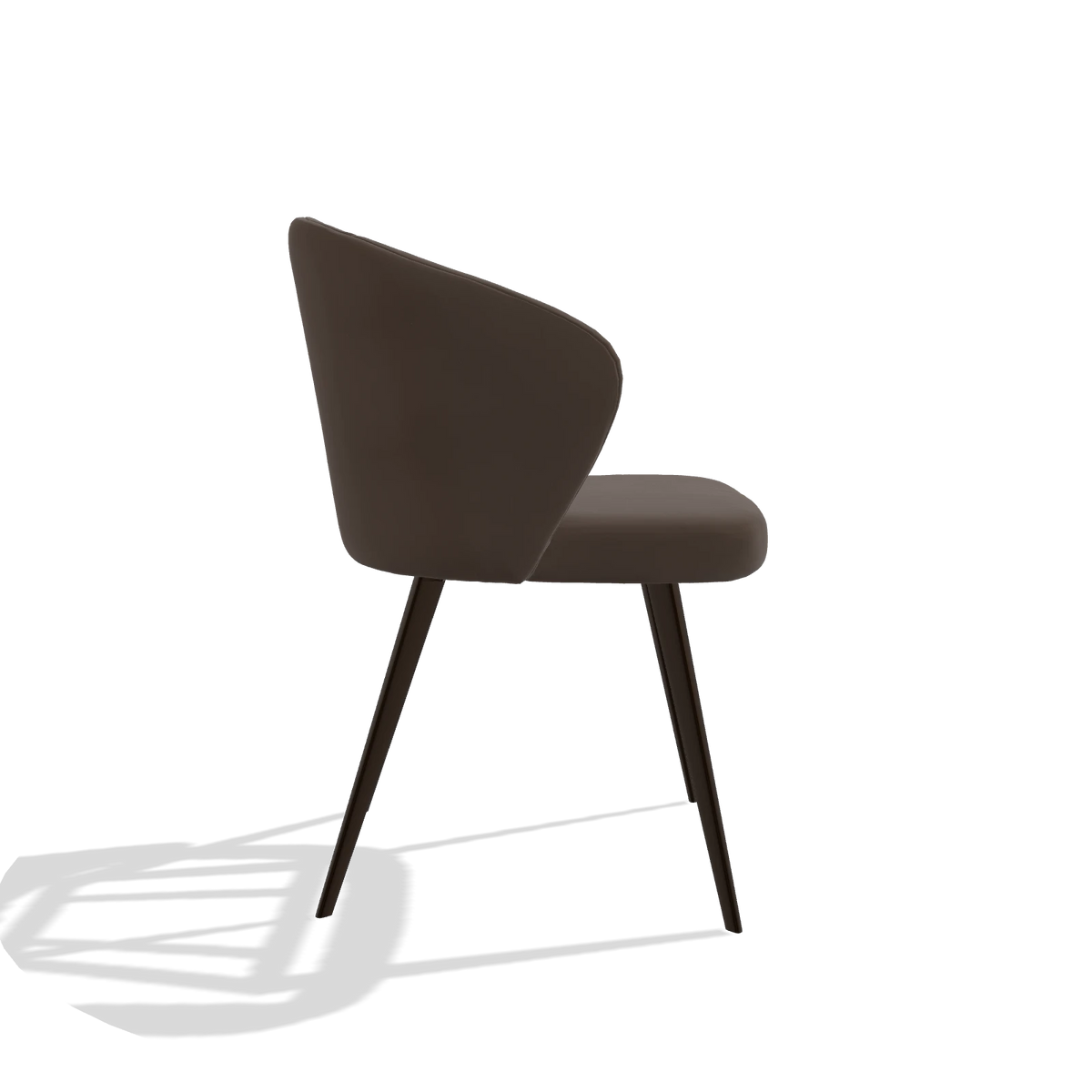 Esszimmerstuhl Lisette 6599 in Leder A825 (Braun), Beine in Espresso, Seitenansicht