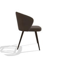 Esszimmerstuhl Lisette 6599 in Leder A825 (Braun), Beine in Espresso, Seitenansicht