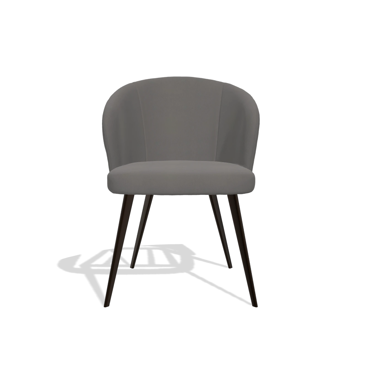 Esszimmerstuhl Lisette 6599 in Leder B584 (Dunkelgrau), Beine in Espresso, Vorderansicht