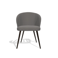 Esszimmerstuhl Lisette 6599 in Leder B584 (Dunkelgrau), Beine in Espresso, Vorderansicht