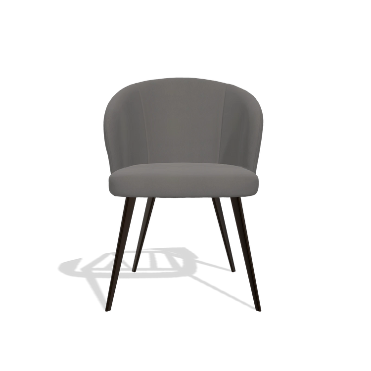 Esszimmerstuhl Lisette 6599 in Leder B584 (Dunkelgrau), Beine in Espresso, Vorderansicht
