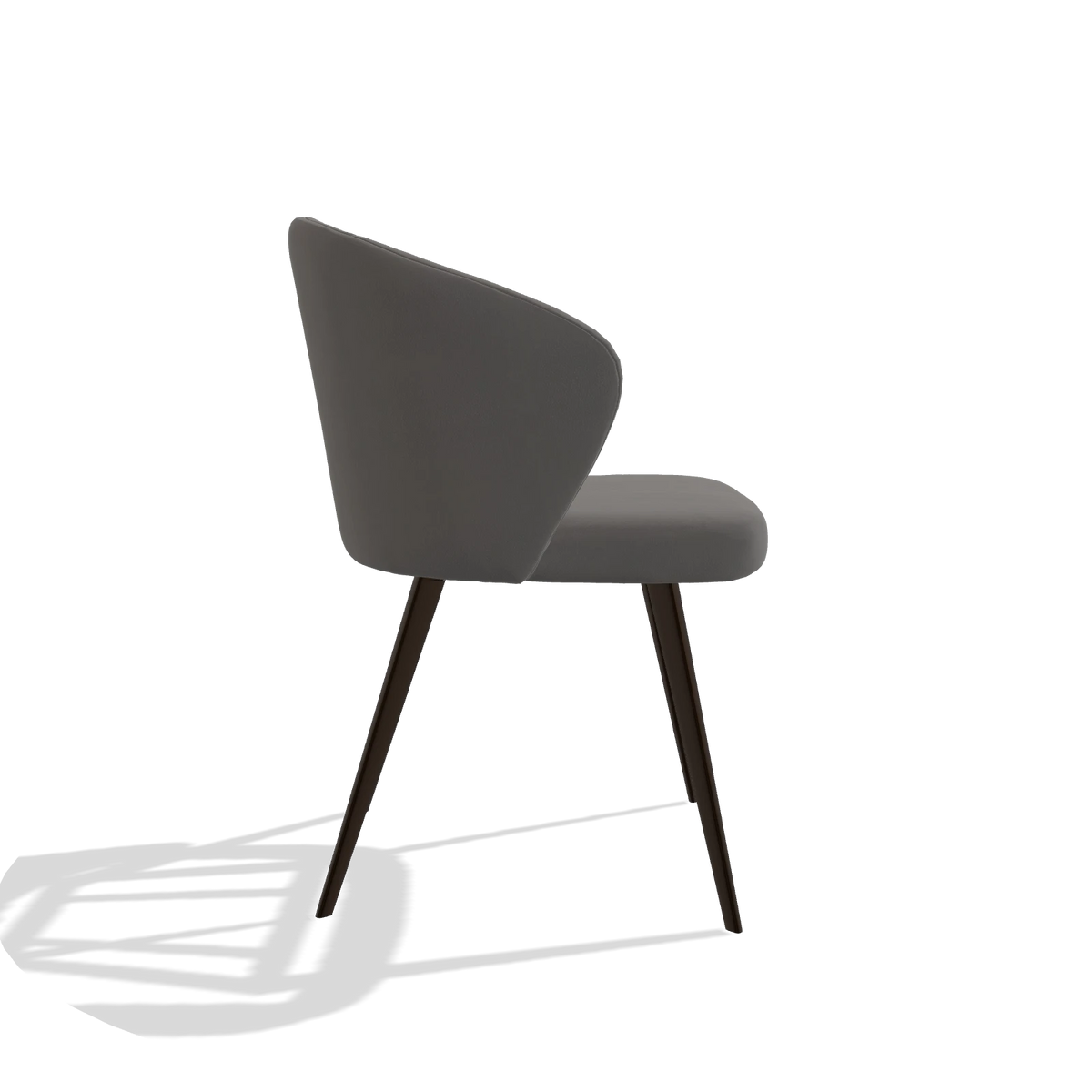 Esszimmerstuhl Lisette 6599 in Leder B584 (Dunkelgrau), Beine in Espresso, Seitenansicht