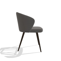 Esszimmerstuhl Lisette 6599 in Leder B584 (Dunkelgrau), Beine in Espresso, Seitenansicht