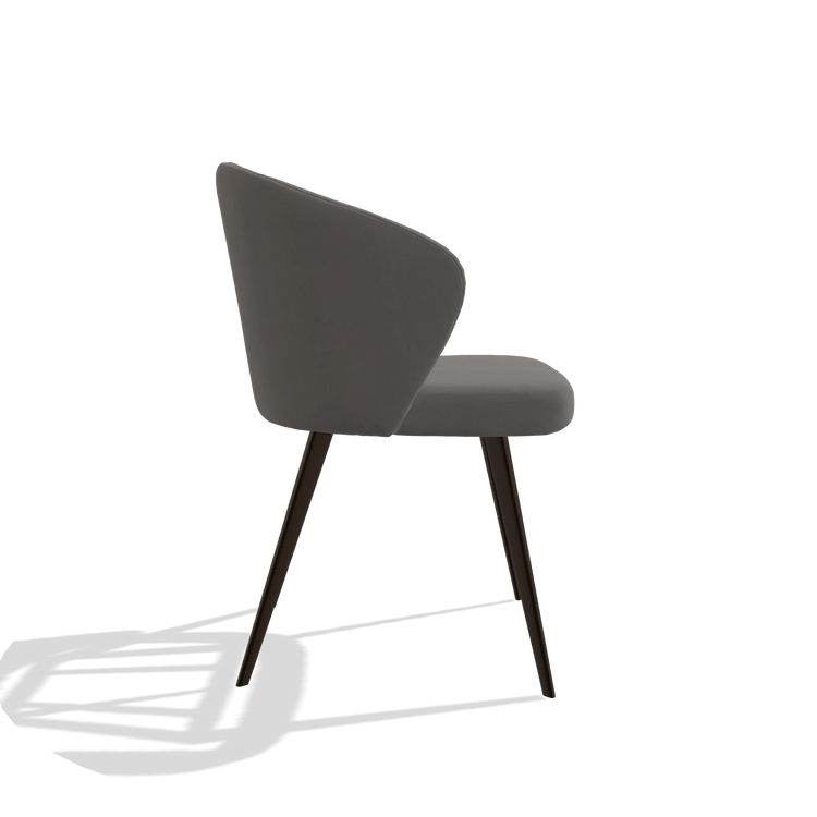Esszimmerstuhl Lisette 6599 in Leder B584 (Dunkelgrau), Beine in Espresso, Seitenansicht
