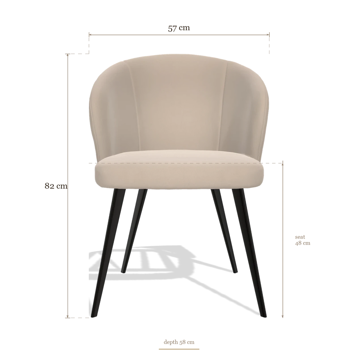 Esszimmerstuhl Lisette 6599, Maße 57 x 58 x 82 cm