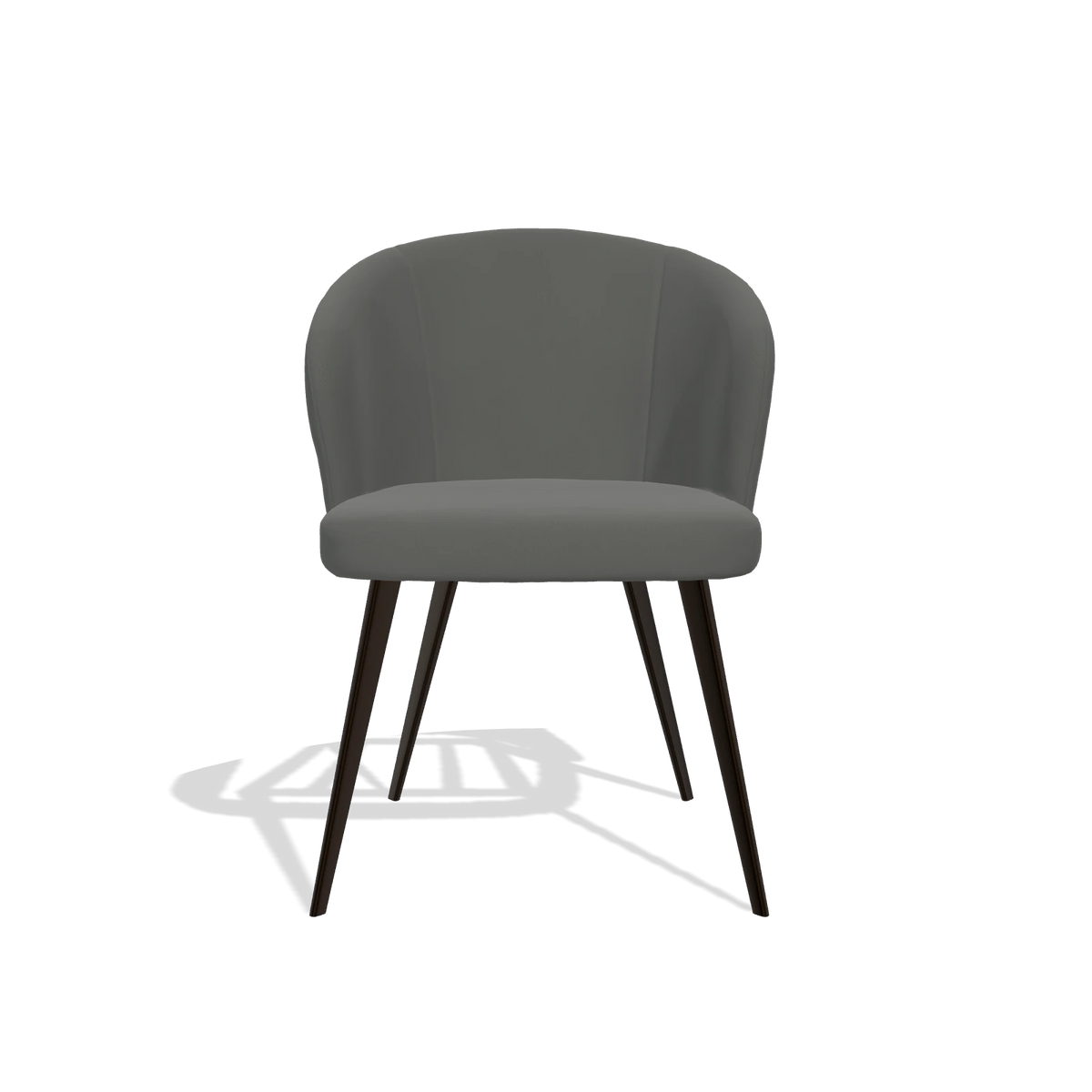 Eetkamerstoel Lisette 6599 in Leder B945 (donkergrijs), poten in espresso, vooraanzicht
