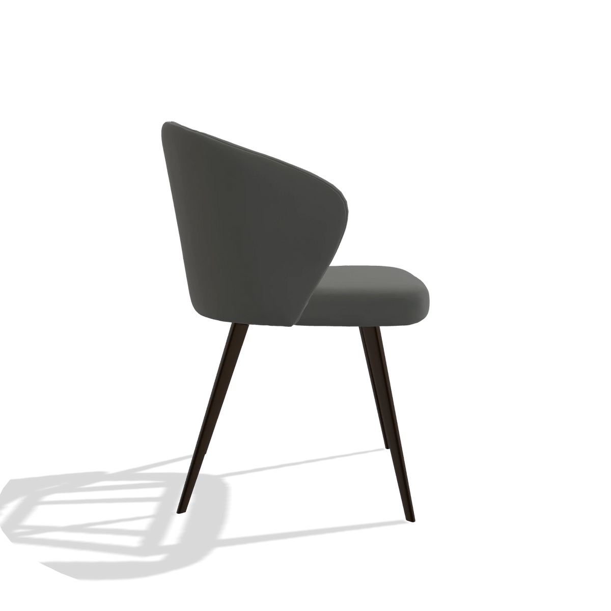 Eetkamerstoel Lisette 6599 in Leder B945 (donkergrijs), poten in espresso, zijaanzicht