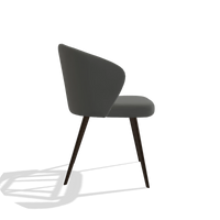Eetkamerstoel Lisette 6599 in Leder B945 (donkergrijs), poten in espresso, zijaanzicht