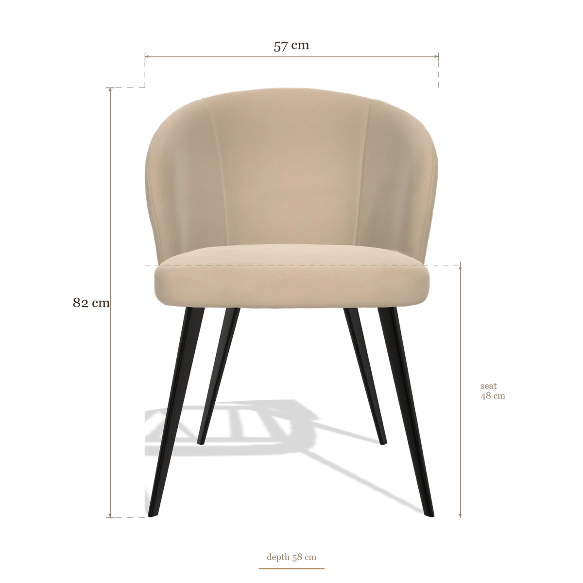 Esszimmerstuhl Lisette 6599, Maße 57 x 58 x 82 cm