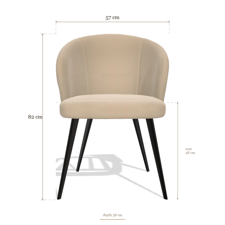 Esszimmerstuhl Lisette 6599, Maße 57 x 58 x 82 cm