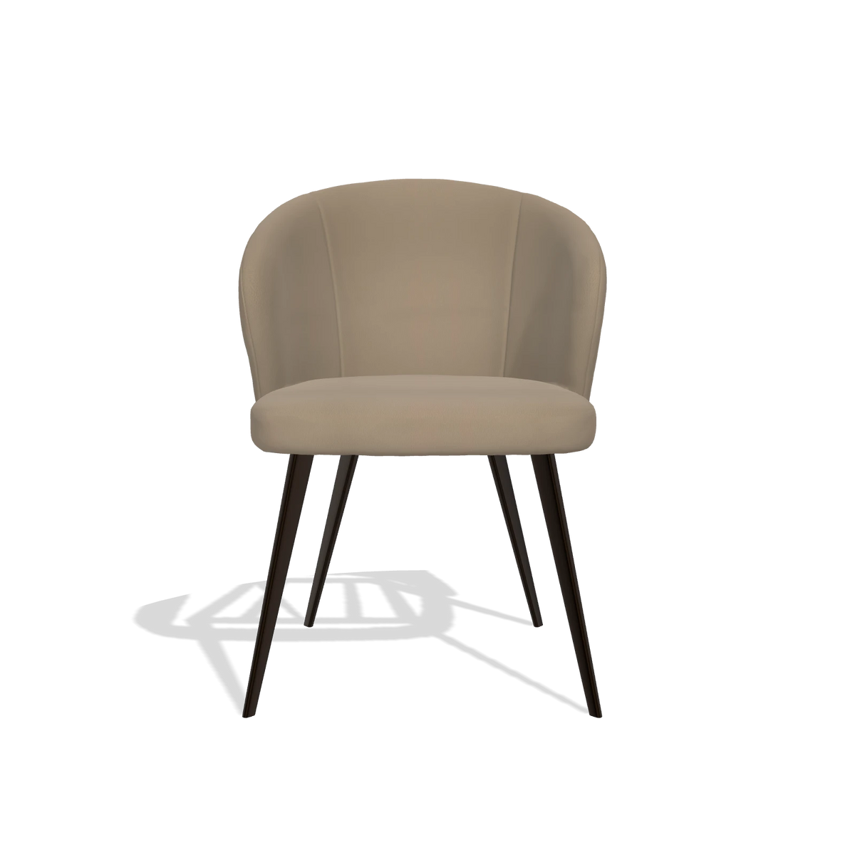 Esszimmerstuhl Lisette 6599 in Leder B968 (Taupe), Beine in Espresso, Vorderansicht