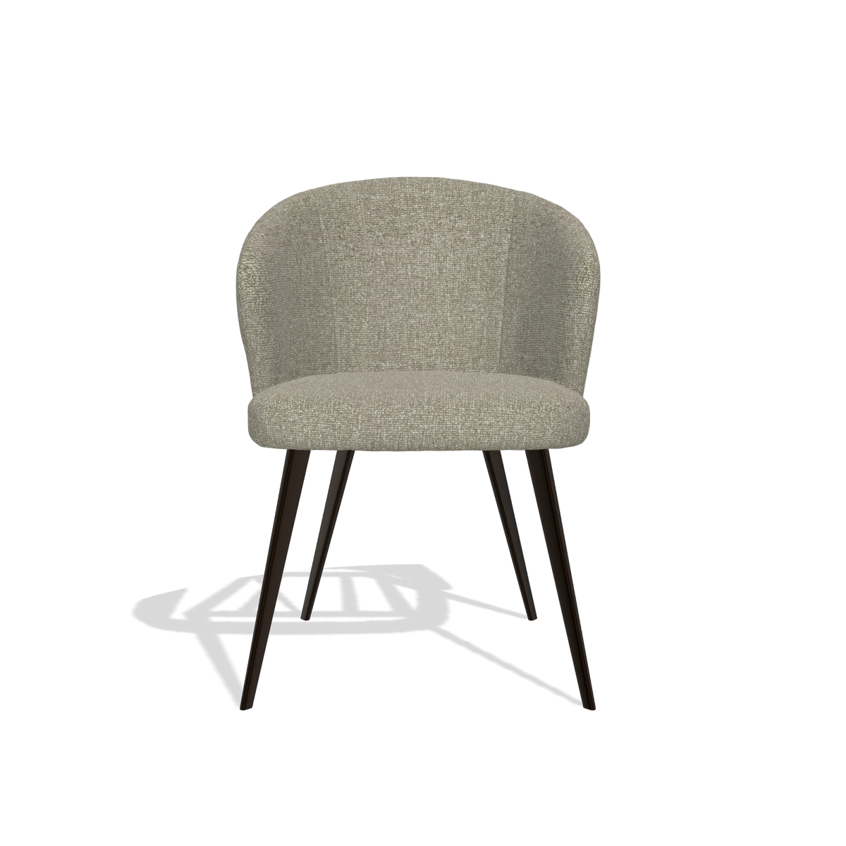 Esszimmerstuhl Lisette 6599 in Stoff Lodge 05 (Taupe), Beine in Espresso, Vorderansicht