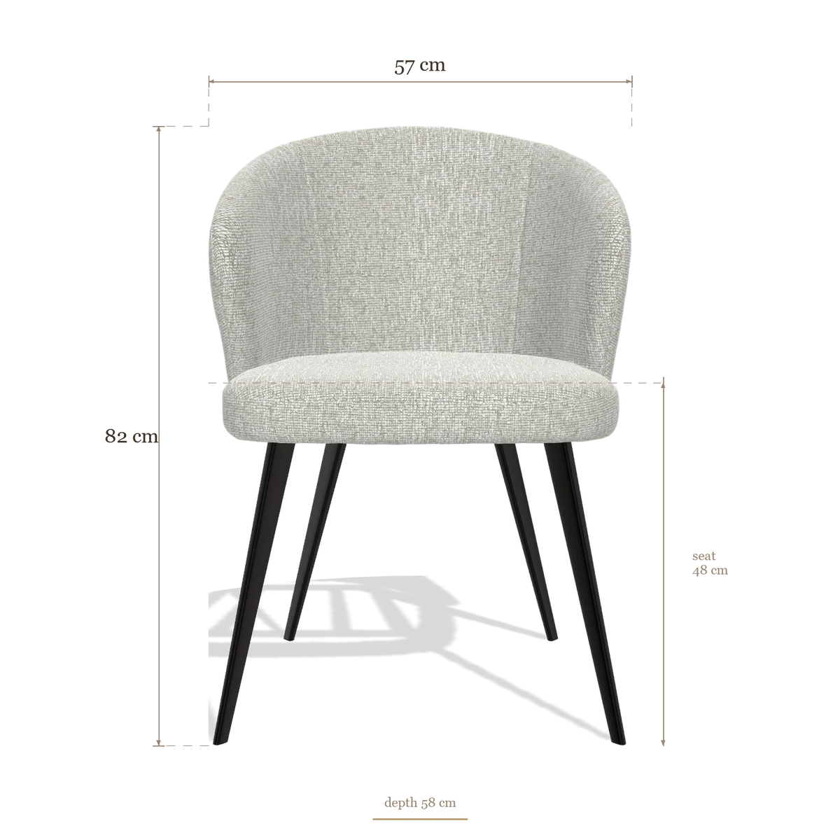 Sedia da pranzo Lisette 6599, dimensioni 57 x 58 x 82 cm
