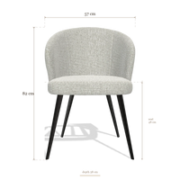 Sedia da pranzo Lisette 6599, dimensioni 57 x 58 x 82 cm