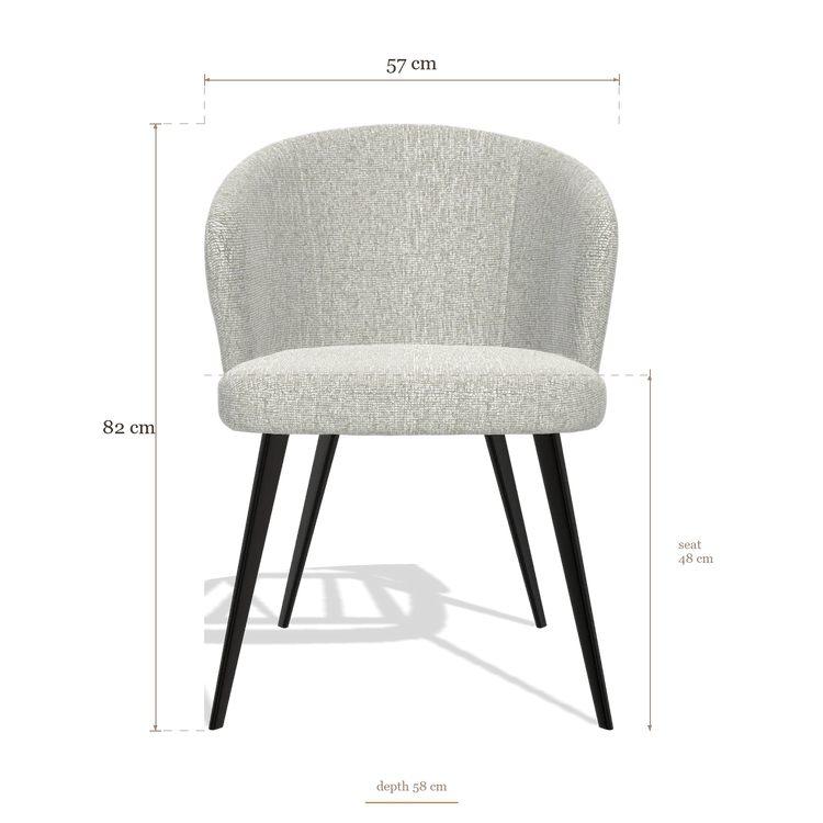 Sedia da pranzo Lisette 6599, dimensioni 57 x 58 x 82 cm