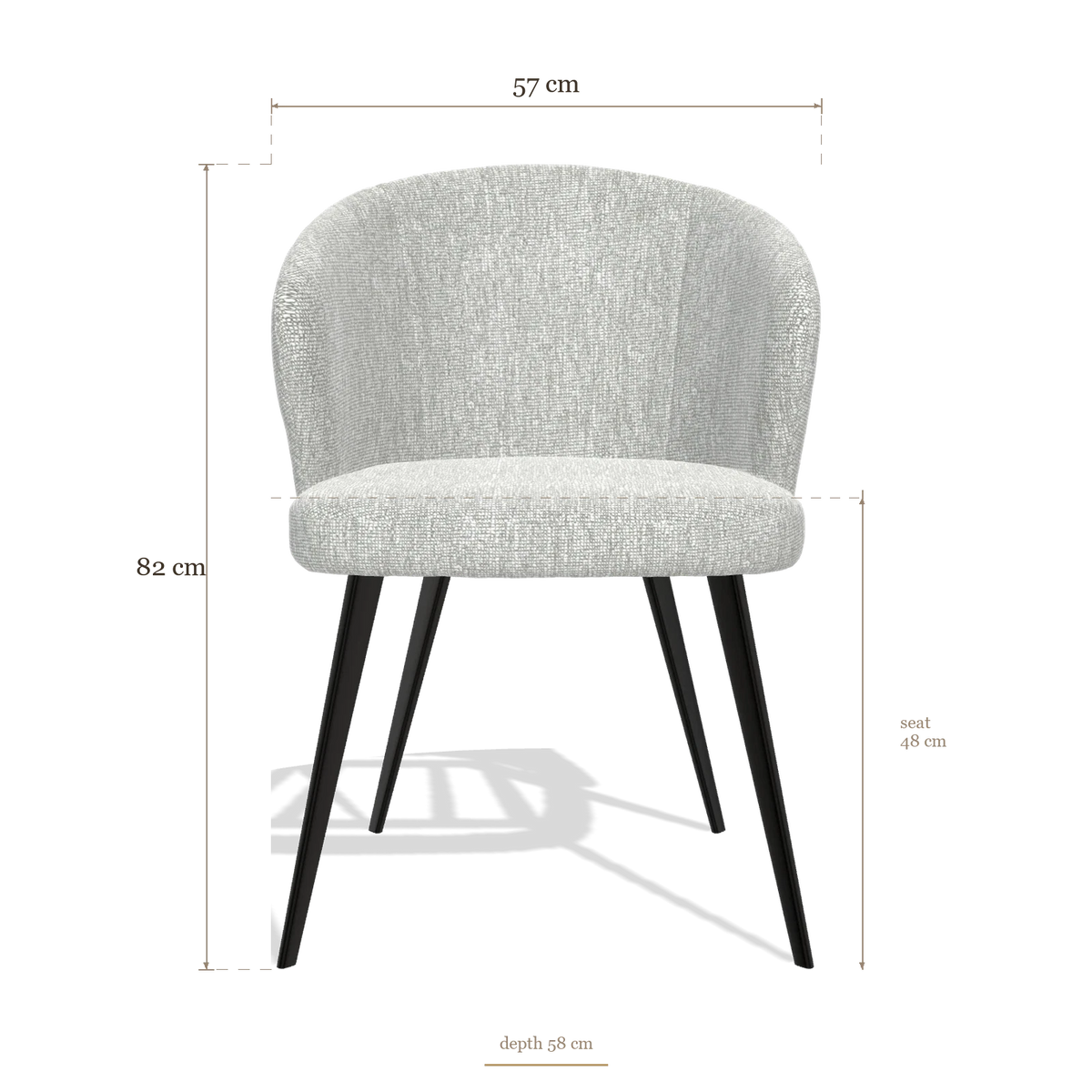 Esszimmerstuhl Lisette 6599, Maße 57 x 58 x 82 cm
