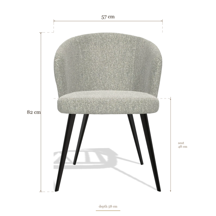 Dining Chair Lisette 6599, dimensions 57 x 58 x 82 cm