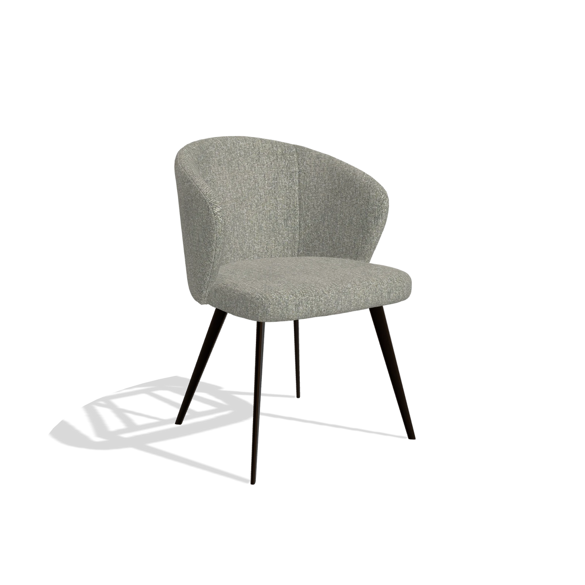 Dining Chair Lisette 6599 in Lodge 84 fabric (taupe), espresso legs, angled view