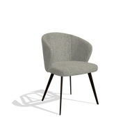 Dining Chair Lisette 6599 in Lodge 84 fabric (taupe), espresso legs, angled view
