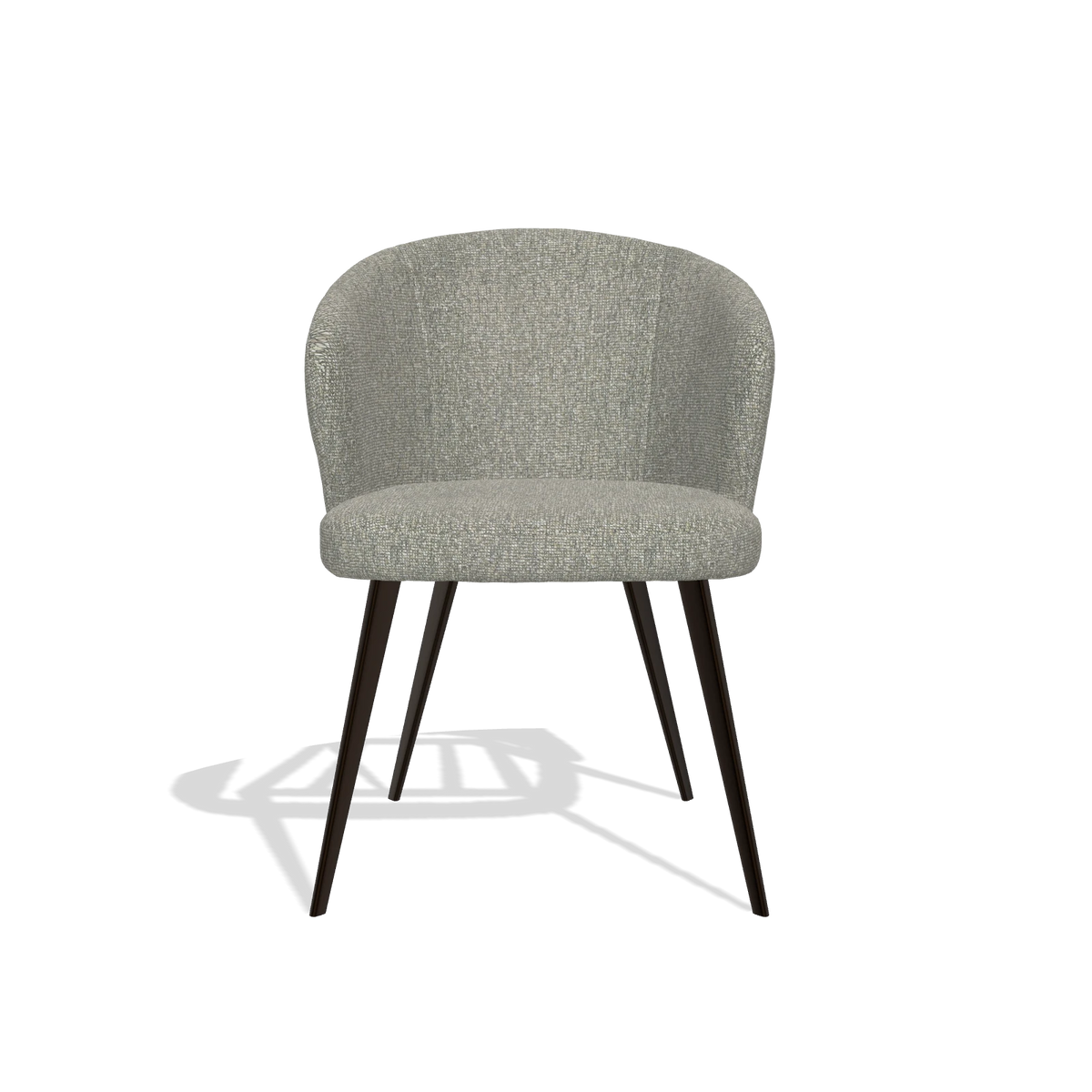 Dining Chair Lisette 6599 in Lodge 84 fabric (taupe), espresso legs, front view
