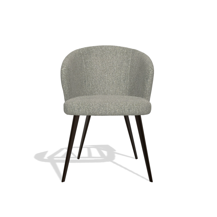 Dining Chair Lisette 6599 in Lodge 84 fabric (taupe), espresso legs, front view