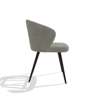 Dining Chair Lisette 6599 in Lodge 84 fabric (taupe), espresso legs, side view