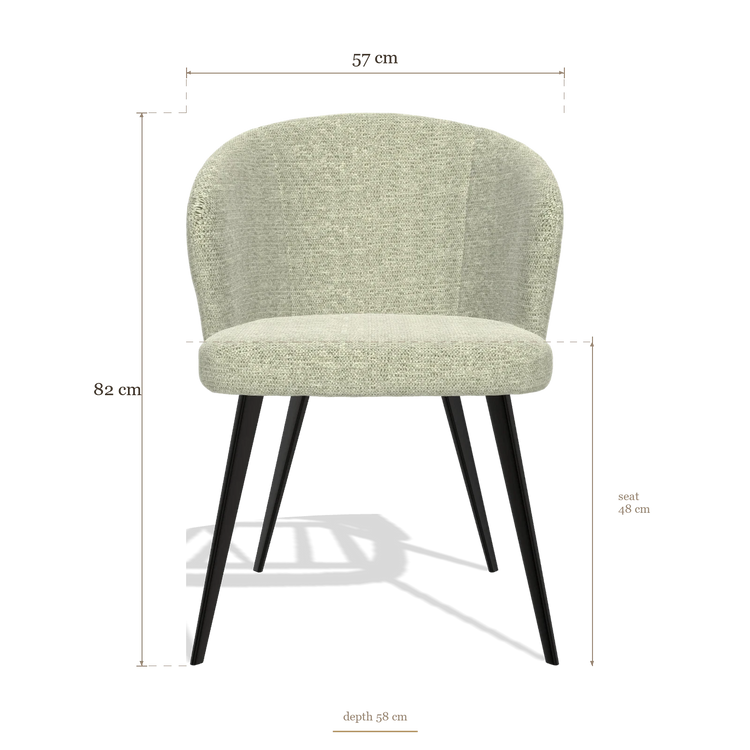 Sedia da pranzo Lisette 6599, dimensioni 57 x 58 x 82 cm