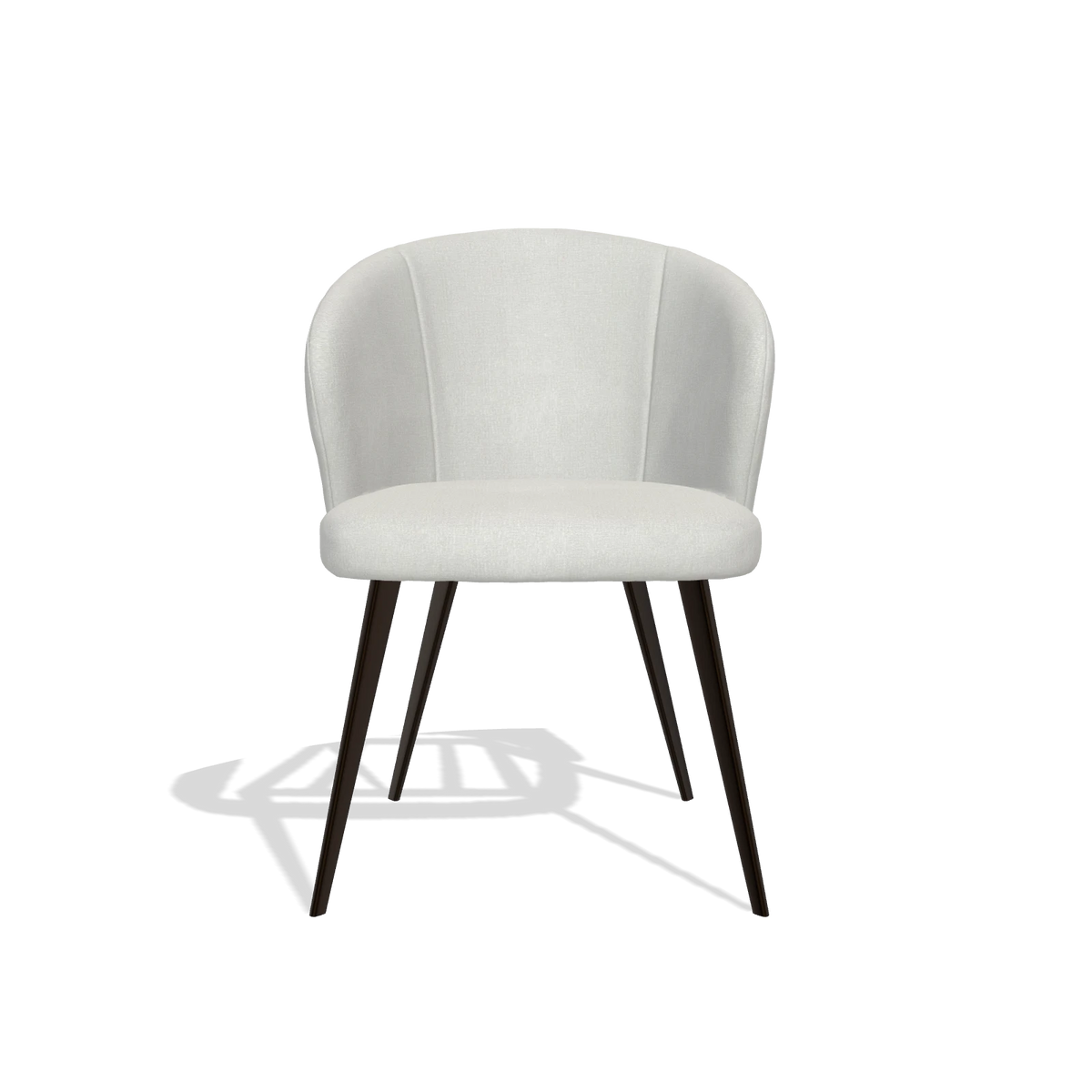 Dining Chair Lisette 6599 in Niagara 901 fabric (light grey), espresso legs, front view
