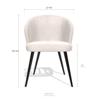 Eetkamerstoel Lisette 6599, afmetingen 57 x 58 x 82 cm