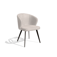 Eetkamerstoel Lisette 6599 in stof Oasis 01 (lichtgrijs), poten in espresso, schuin vooraanzicht