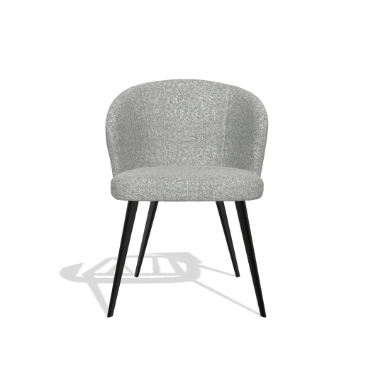 Chaise de salle à manger Lisette 6599 en tissu Oasis 40 (grège), pieds en noir, vue de face