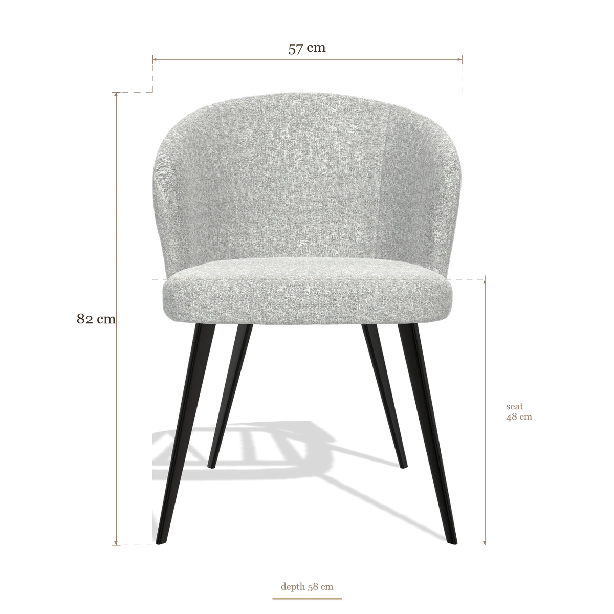 Esszimmerstuhl Lisette 6599, Maße 57 x 58 x 82 cm