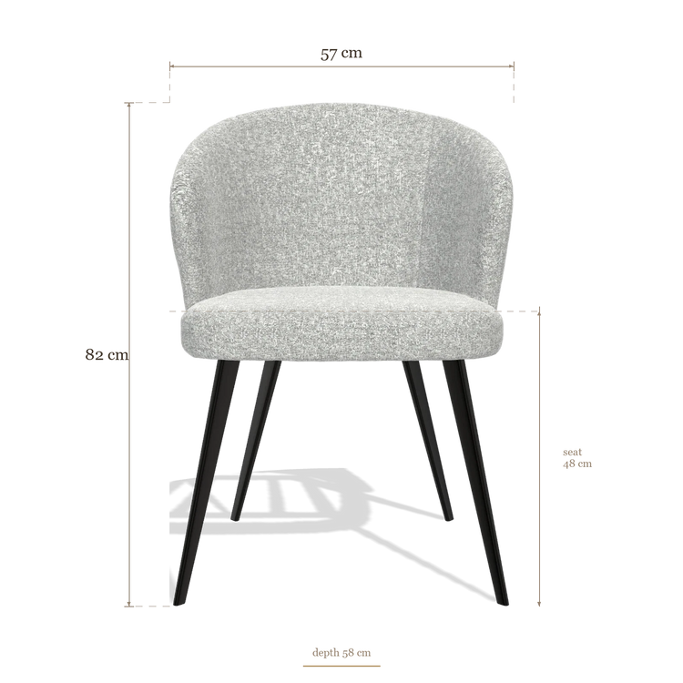 Esszimmerstuhl Lisette 6599, Maße 57 x 58 x 82 cm